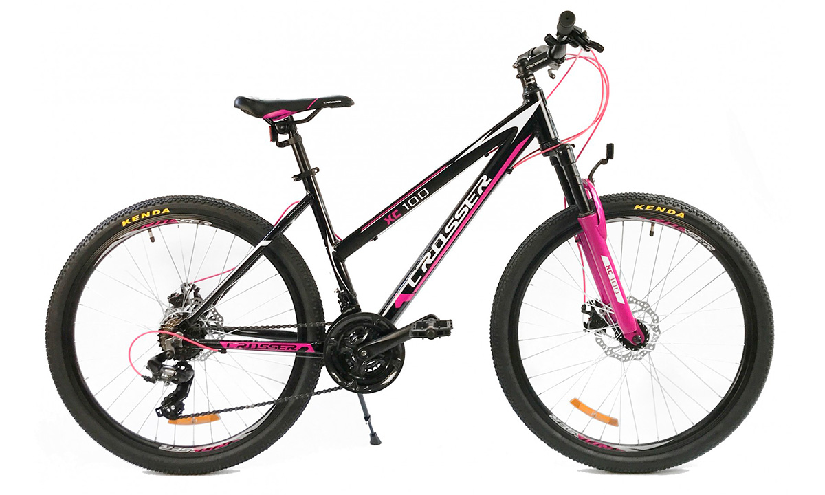 Фотография Велосипед Crosser Girl 26" 2021, размер М, черно-розовый